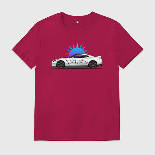 Мужская футболка Nissan GTR - Godzilla / Маджента – фото 1