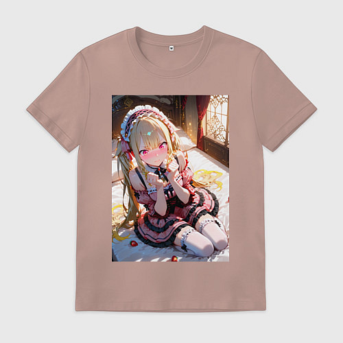 Мужская футболка Смущение цундере-лоли / Пыльно-розовый – фото 1