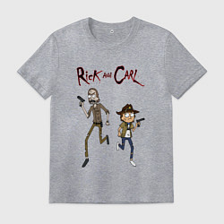 Футболка хлопковая мужская Рик и Карл, цвет: меланж