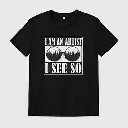 Футболка хлопковая мужская Я художник и так вижу, цвет: черный