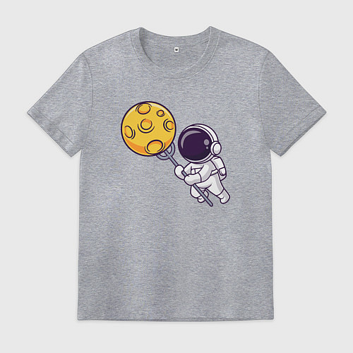 Мужская футболка Поймать луну / Меланж – фото 1