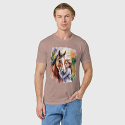 Футболка хлопковая мужская Доверие, цвет: пыльно-розовый — фото 2