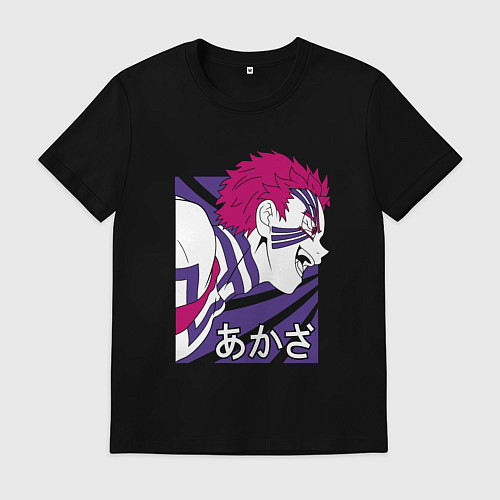 Мужская футболка Клинок, рассекающий демонов Аказа / Черный – фото 1