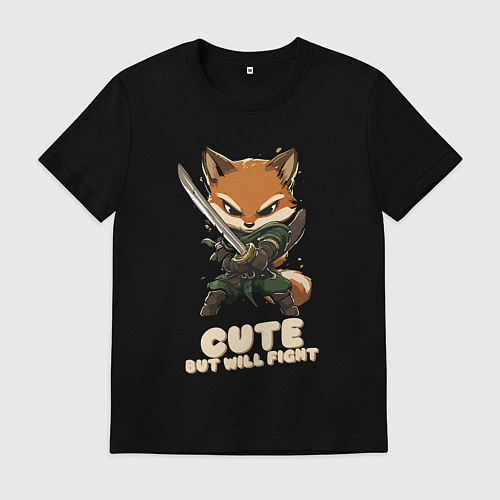 Мужская футболка Милый но готов драться / Черный – фото 1