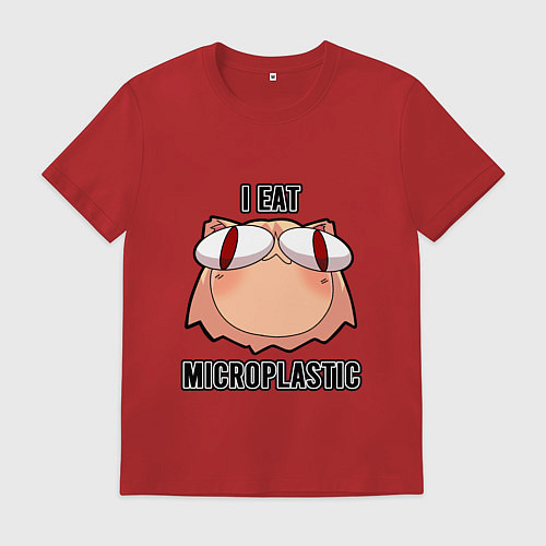 Мужская футболка Некоарк - Neco Arc - I eat microplastic - anime me / Красный – фото 1