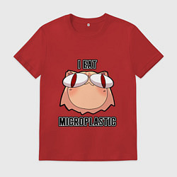 Футболка хлопковая мужская Некоарк - Neco Arc - I eat microplastic - anime me, цвет: красный