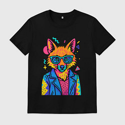 Мужская футболка Лиса Pop Colors