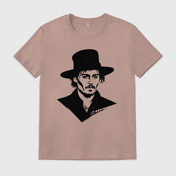 Мужская футболка Джонни Депп в шляпе