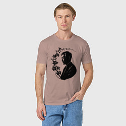 Футболка хлопковая мужская Мастер волшебных цветов Миядзаки, цвет: пыльно-розовый — фото 2