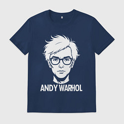 Футболка хлопковая мужская Энди Уорхол в аниме стиле, цвет: тёмно-синий