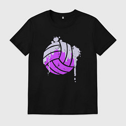 Футболка хлопковая мужская Purple ball, цвет: черный