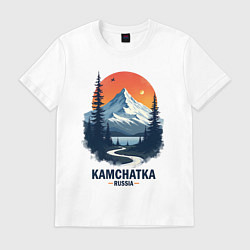Футболка хлопковая мужская Kamchatka, цвет: белый