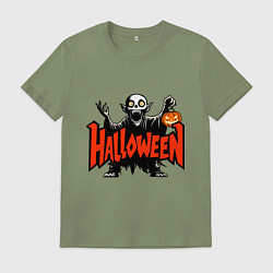 Мужская футболка Вампир с надписью halloween