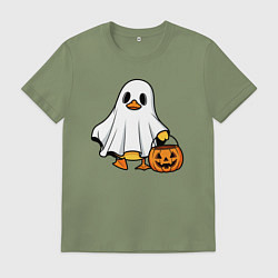 Мужская футболка Утенок в костюме приведения - Хэллоуин