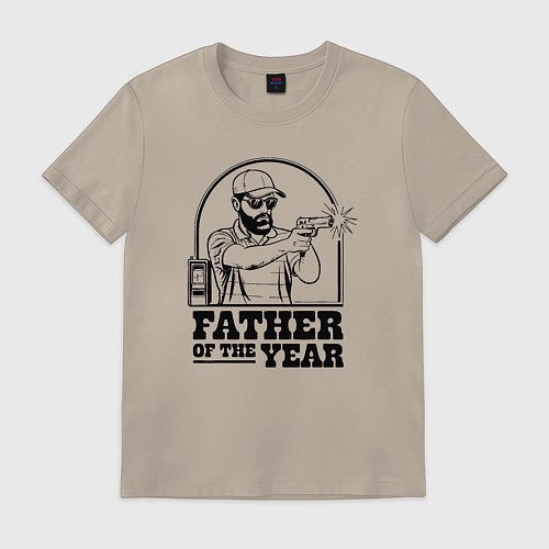 Мужская футболка Отец года / Миндальный – фото 1