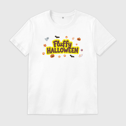 Мужская футболка Пушистый хэллоуин / Белый – фото 1