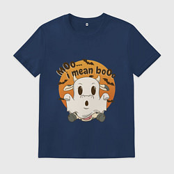 Мужская футболка Корова привидение: moo-boo - буу-муу