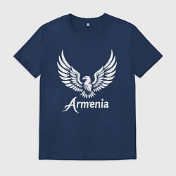 Футболка хлопковая мужская Гордый орел Армении, цвет: тёмно-синий