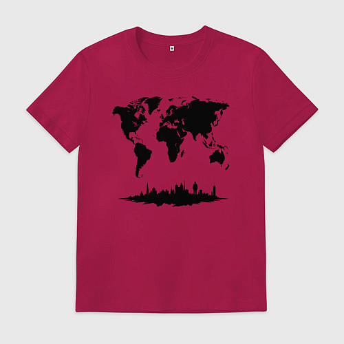 Мужская футболка Мир в тени города / Маджента – фото 1