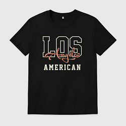 Футболка хлопковая мужская Los Angeles american, цвет: черный