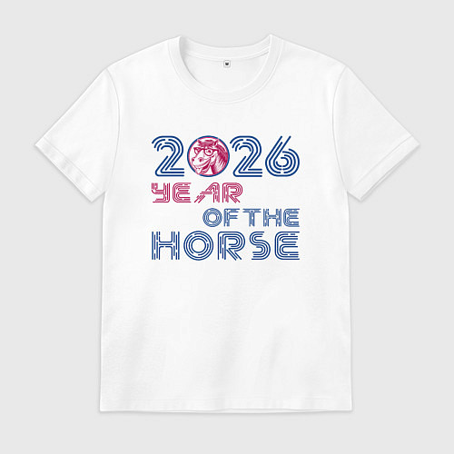 Мужская футболка 2026 год красной огненной лошади / Белый – фото 1