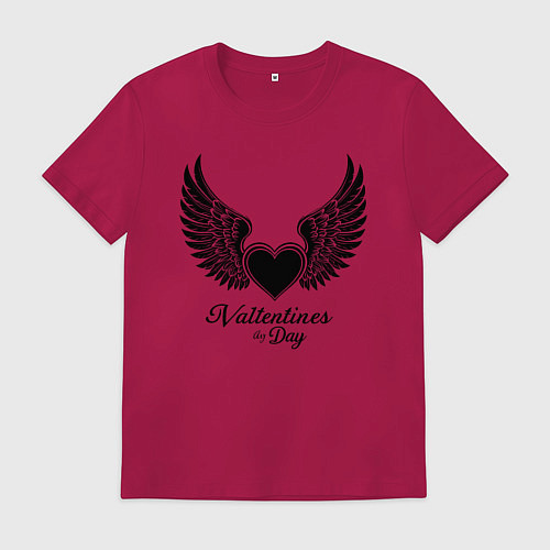 Мужская футболка Крылья любви: День святого Валентина / Маджента – фото 1