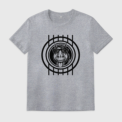 Мужская футболка Веселая лошадь года / Меланж – фото 1