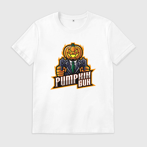 Мужская футболка Pumpkin gun / Белый – фото 1