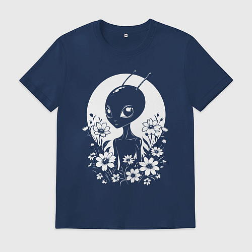 Мужская футболка Лунный странник / Тёмно-синий – фото 1