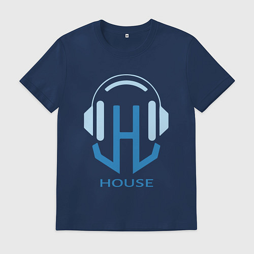 Мужская футболка Логотип House Music / Тёмно-синий – фото 1