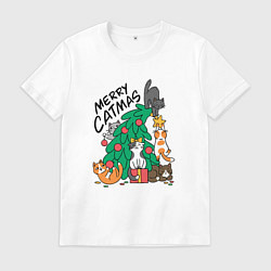 Мужская футболка Merry catmas