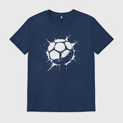 Мужская футболка Футбольный мяч в белой краске