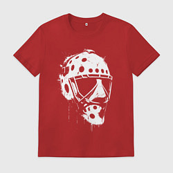 Футболка хлопковая мужская Белая хоккейная маска, цвет: красный