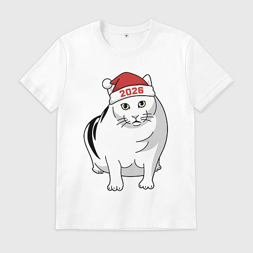 Мужская футболка Мемный кот Бендер - 2026 / Белый – фото 1