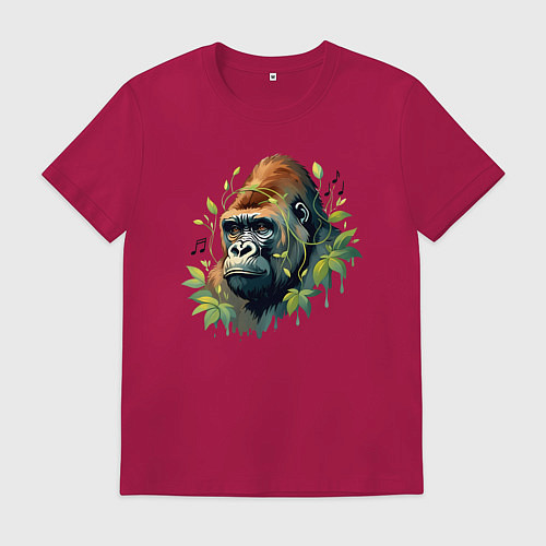 Мужская футболка Музыкальная горилла / Маджента – фото 1