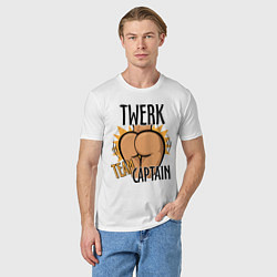 Футболка хлопковая мужская Twerk Team Captain, цвет: белый — фото 2