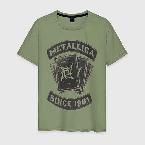 Мужская футболка Metallica: since 1981 / Авокадо – фото 1