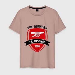Футболка хлопковая мужская FC Arsenal: The Gunners, цвет: пыльно-розовый