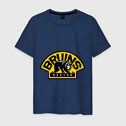 Футболка хлопковая мужская HC Boston Bruins Label, цвет: тёмно-синий