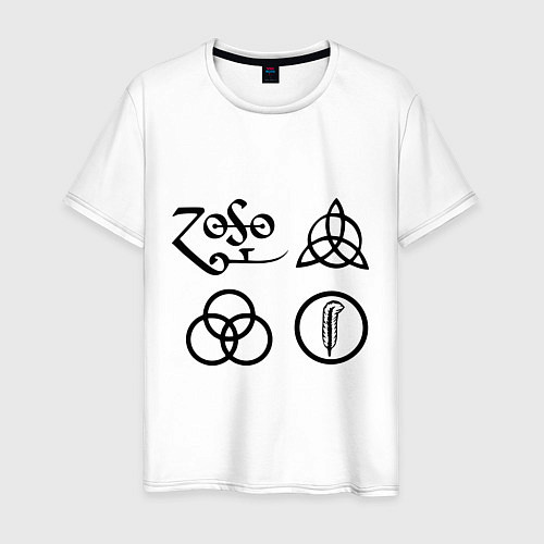 Мужская футболка Led Zeppelin: symbols / Белый – фото 1