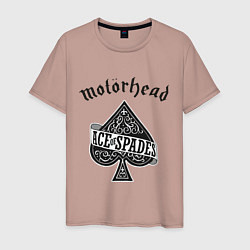 Футболка хлопковая мужская Motorhead: Ace of spades, цвет: пыльно-розовый