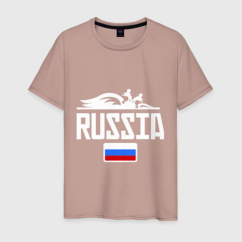 Мужская футболка Russia / Пыльно-розовый – фото 1