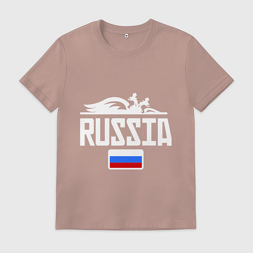 Мужская футболка Russia / Пыльно-розовый – фото 1