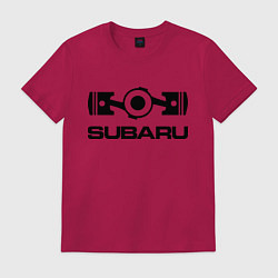 Футболка хлопковая мужская Subaru, цвет: маджента