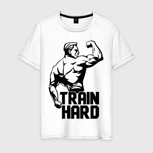 Мужская футболка Train hard / Белый – фото 1