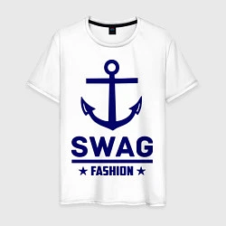 Футболка хлопковая мужская Swag Fashion, цвет: белый