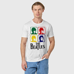 Футболка хлопковая мужская The Beatles: Colors, цвет: белый — фото 2