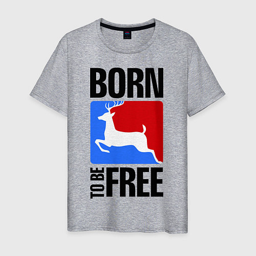 Мужская футболка Born to be free / Меланж – фото 1