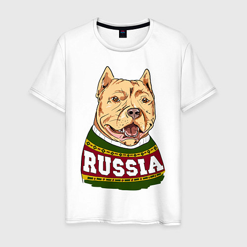 Мужская футболка Made in Russia: собака / Белый – фото 1