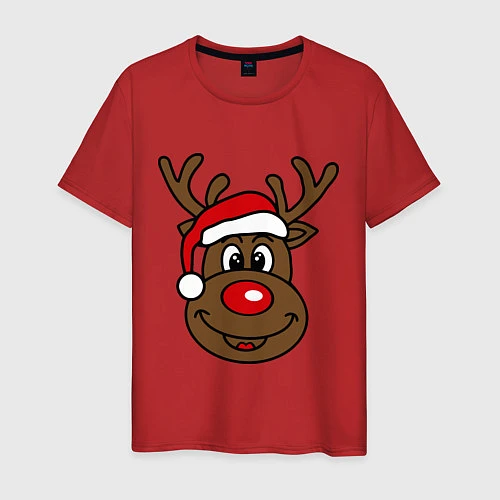 Мужская футболка Рождественский олень / Красный – фото 1